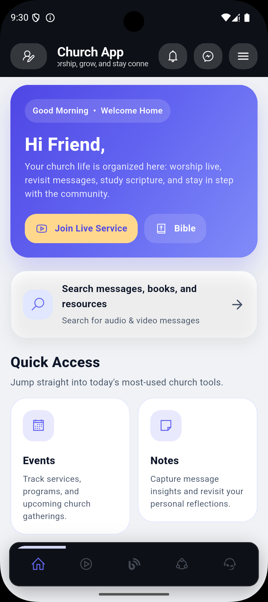 Church App Home